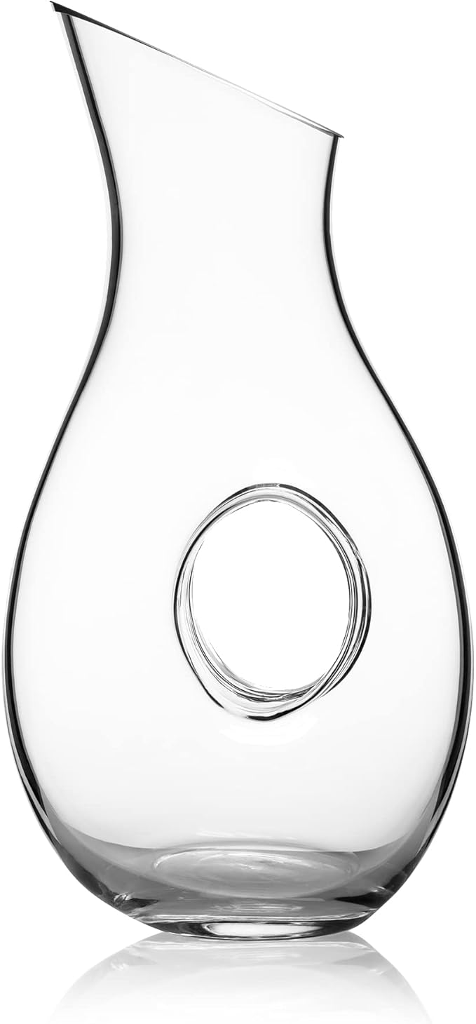 Luigi Bormioli Crescendo 48 Ounce Carafe, Crystal Glass Pitchers, Dishwasher Safe Decanter, Made In Italy