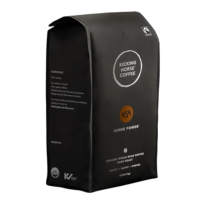 Kicking Horse Coffee, 454 Horse Power, Dark Roast, Whole Bean, 2.2 lb