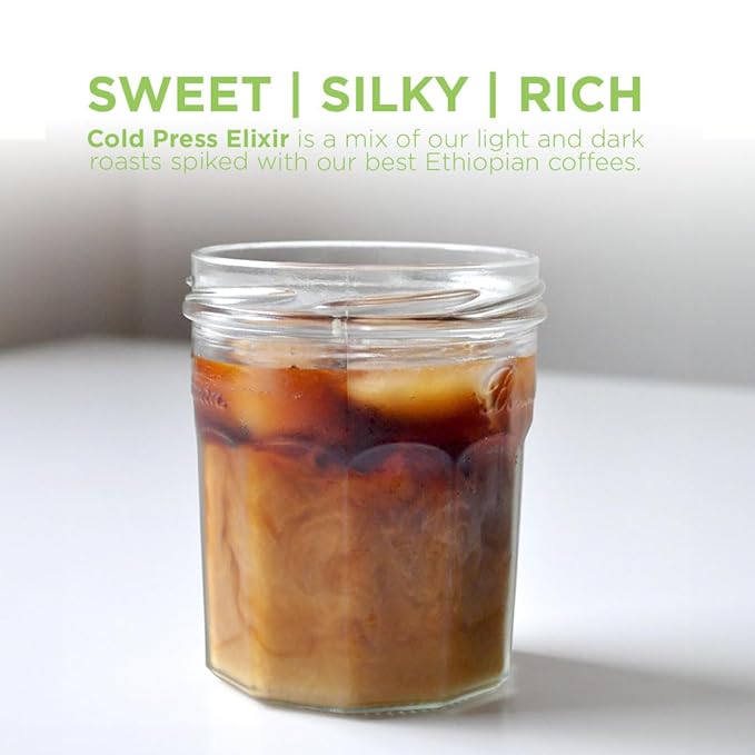 Tiny Footprint Coffee - Organic Cold Brew Cold Press Elixir | Blend of Light & Dark Roasts Whole Bean Coffee | Shade-Grown, Fair Trade & Carbon Negative | 16 Ounce