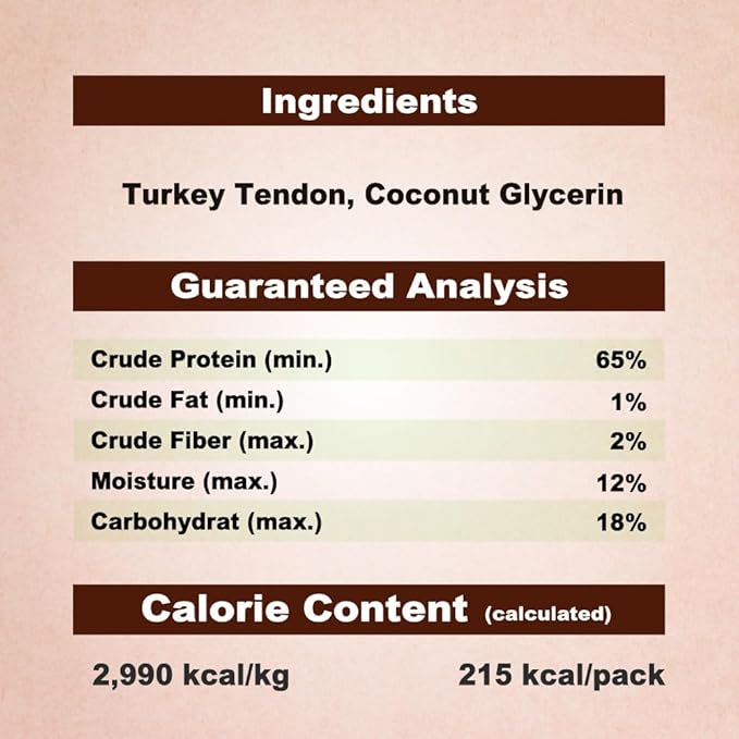 A Freschi srl Turkey Tendons for Dogs, USA-Sourced, Healthy Dog Treats, Rawhide-Free Puppy Chews, Long Lasting, All Natural, Hypoallergenic Dog Treats for Small Breeds, 6 Count Pack Rope (S)