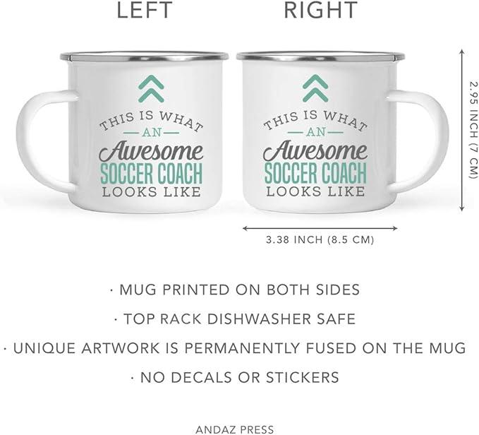 Andaz Press 11oz. Stainless Steel Campfire Coffee Mug Gift, This is What an Awesome Soccer Coach Looks Like, 1-Pack, Birthday Gift Ideas Coworker Him Her, Includes Gift Box