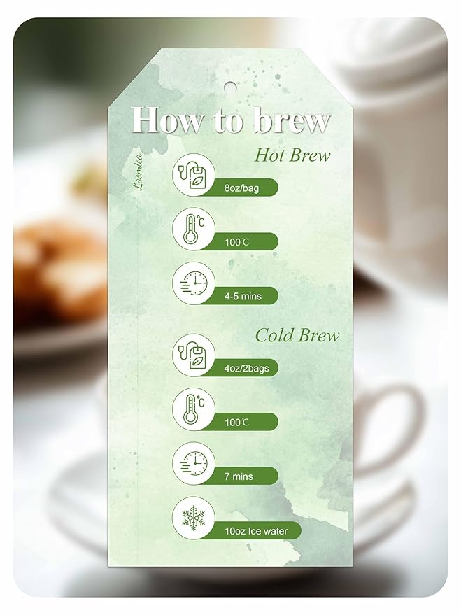 LOOMICA Ginger Peach Green Tea, Caffeinated, Pastoral & Spicy Soothing Blend with Green Tea, Ginger, and Juicy Peach Flavor, Individually Wrapped Bags, 20 Counts