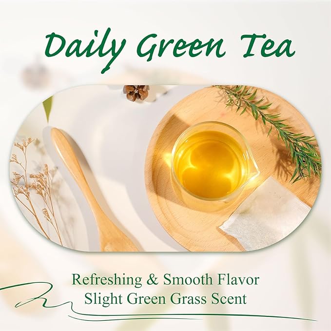 WT WEETEE Green Tea Bags, 100 Count Pure Green Tea, Super Antioxidant | Resealable Kraft Bag | Brew Hot or Iced