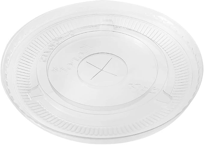 Karat C-KCL1045 PET Flat Lid, Fits 32 oz 104.5mm Diameter PP/Paper Cold Cup (Pack of 600)
