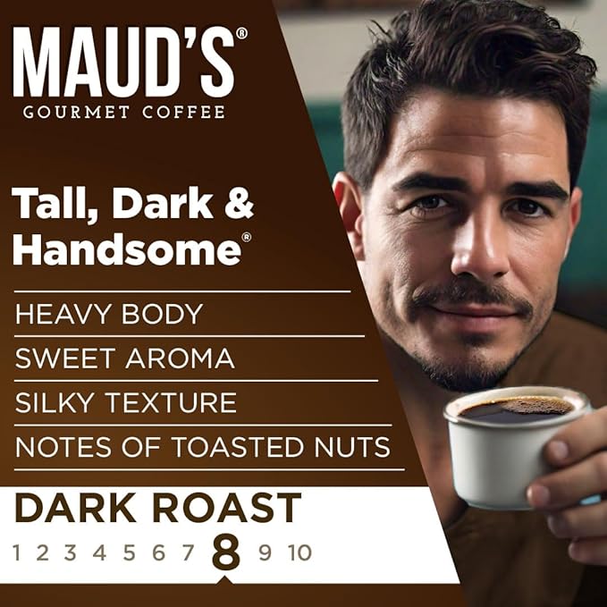 Maud's Dark Roast Instant Coffee, 26 ct, 100% Arabica Coffee, Instant Hot or Iced Coffee - Just add water