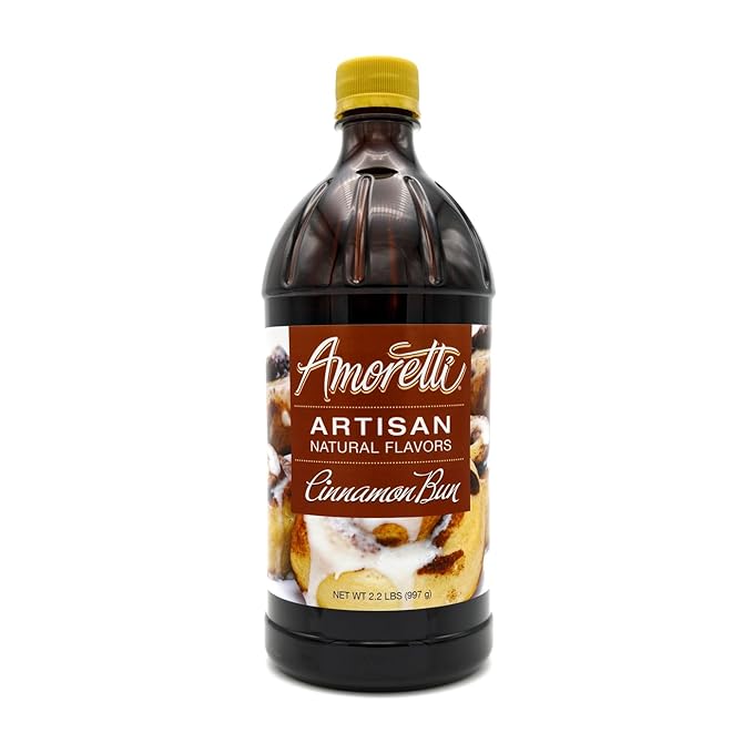 Amoretti - Natural Cinnamon Bun Artisan Flavor Paste, 2.2 lbs, Perfect For Ice Cream, Beverages, Cakes, and more, Preservative Free, Vegan, Gluten Free, No Artificial Sweeteners, Highly Concentrated
