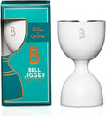 Double Bell Jigger by Bull In China - 0.25oz to 2oz Measures for Cocktails, Bars & Bartenders (Matte White)