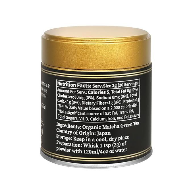 YEDOENSIS Pure Ceremonial Matcha "Somei-Yoshino" - Organic Japanese Green Tea Ceremonial Matcha Powder, JAS Certified Organic Vegan Gluten-Free (40g)