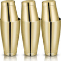 Sabary 6 Pcs Cocktail Shakers Professional Bar Shaker Boston Set Stainless Steel Martini Drink Mixer Basic Tool Weighted Shake Metal Can Cocktail Shaker Set, 18 Oz, 28 oz (Gold)