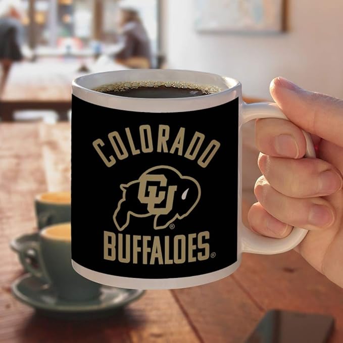 Colorado Buffaloes Ceramic Coffee Mug, Novelty Gift Mugs for Coffee, Tea and Hot Drinks, 11oz, White