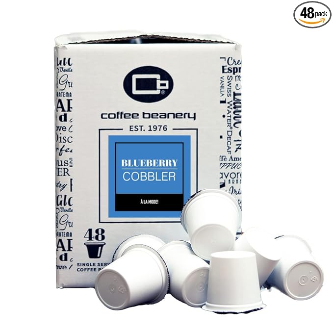 Blueberry Cobbler Coffee Pods by Coffee Beanery | 48ct Bulk Medium Roast Arbica Coffee