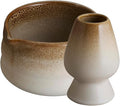 Goodies Ombre Matcha Bowl and Whisk Stand Set, Glazed, Dishwasher Safe, Microwave Safe, Spill-Free Spout, Sturdy Stand and Even Dry, Perfect for Whisking Matcha and Tea, 2PC, 12 oz