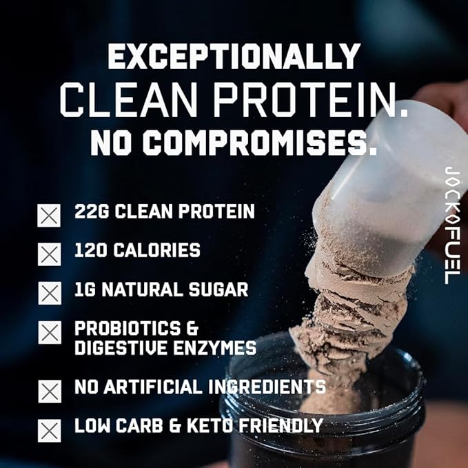 Jocko Fuel Mölk Whey Protein Powder 22g Low Sugar Monk Fruit Blend - Muscle Recovery & Growth, Packaging May Vary (27 Servings, Strawberry Milkshake)