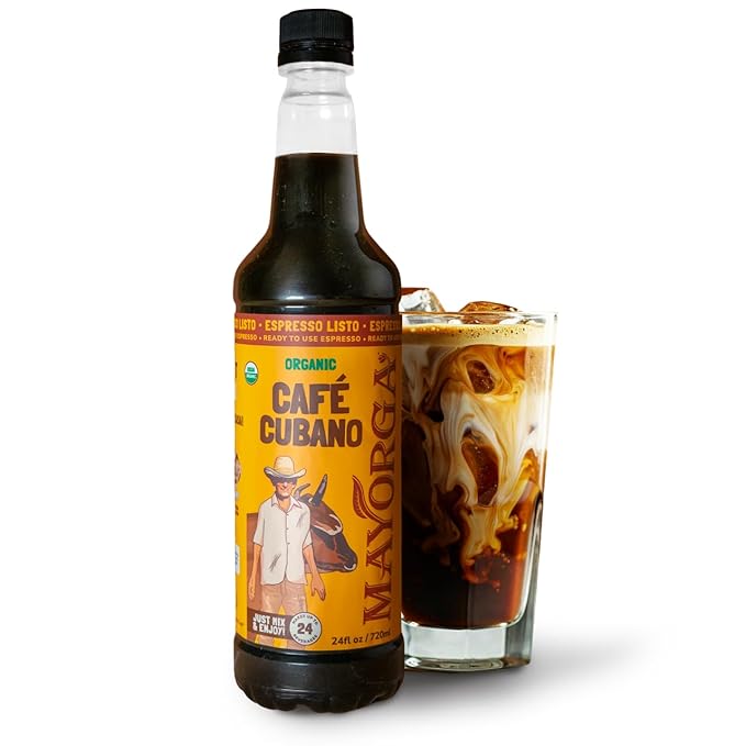 Mayorga Espresso Listo Concentrate Coffee, Organic Espresso Ready-to-Drink Coffee, 24 Servings Bottle, Bold Smooth Flavor, Cold Brew Style, Barista-Quality, Sustainably Sourced - 24.35 fl oz