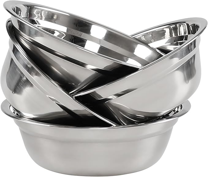 4-Pack Stainless Steel Mixing Bowls, Metal Nesting Bowls