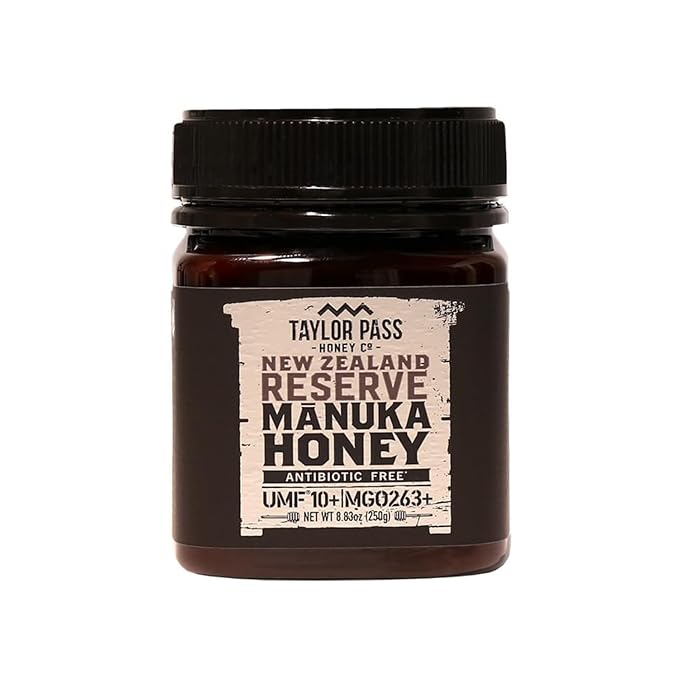 Taylor Pass Honey Co Manuka Honey UMF 10+ MGO 263+ | Monofloral, Sustainable Premium New Zealand Honey | Certified Non-GMO, Halal, BPA-Free Jar | 8.83oz