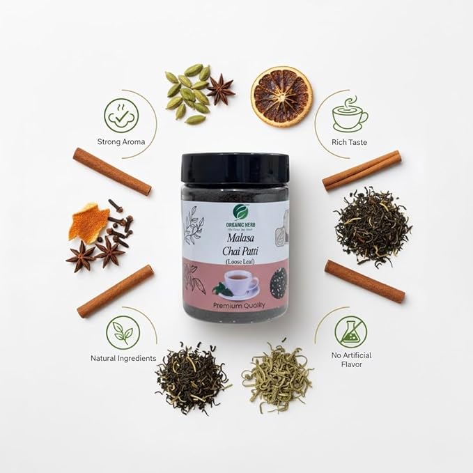 Masala Chai Tea – Authentic Indian Spiced Chai Blend with Black Tea, Cardamom, Cinnamon, Ginger & Clove – Loose Leaf, Natural, Non-GMO – Perfect for Chai Latte – 227grams