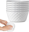 Yeacccng Soup Bowls Set of 6, 30oz Ceramic Cereal Bowls, Scratch-Resistant, Lead-Free, 6 inch White Soup Bowls for Soup, Oatmeal, Salad, Pasta, Dessert Snacks, Fruits, Dishwasher & Microwave Safe