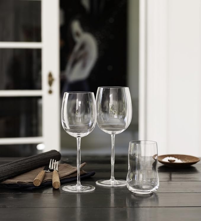 Holmegaard Future Tumbler, Clear, 4.7"H x 3.1"D, 12.5 oz, Set of 4, Designed by Peter Svarrer, Gift Box Included