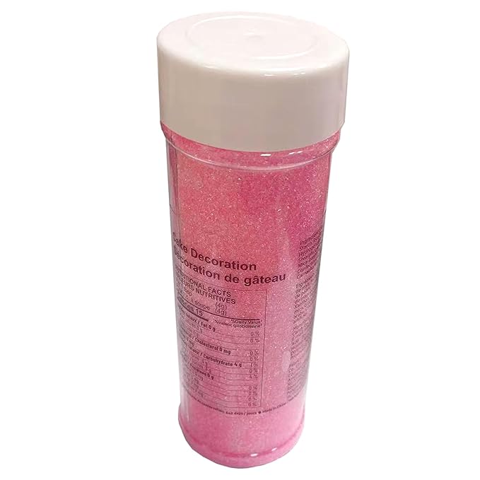 Sentovac Hot Pink Sanding Sugar for Baking Edible Sparkling Sugar Sprinkles Coarse Sugar Crystals for Baking Topping Cake Cookie Cupcake Topper Ice Cream Decoration Supplies 3.2 OZ