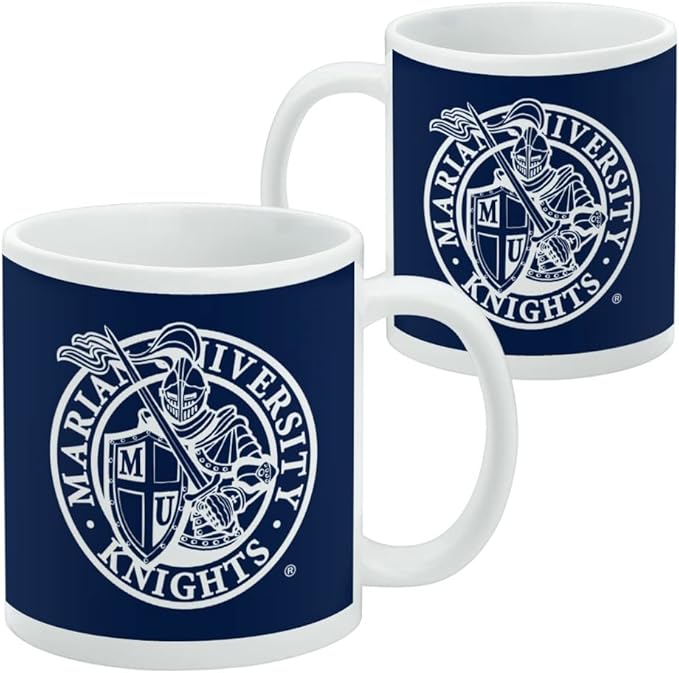 Marian University Knights Logo Ceramic Coffee Mug, Novelty Gift Mugs for Coffee, Tea and Hot Drinks, 11oz, White