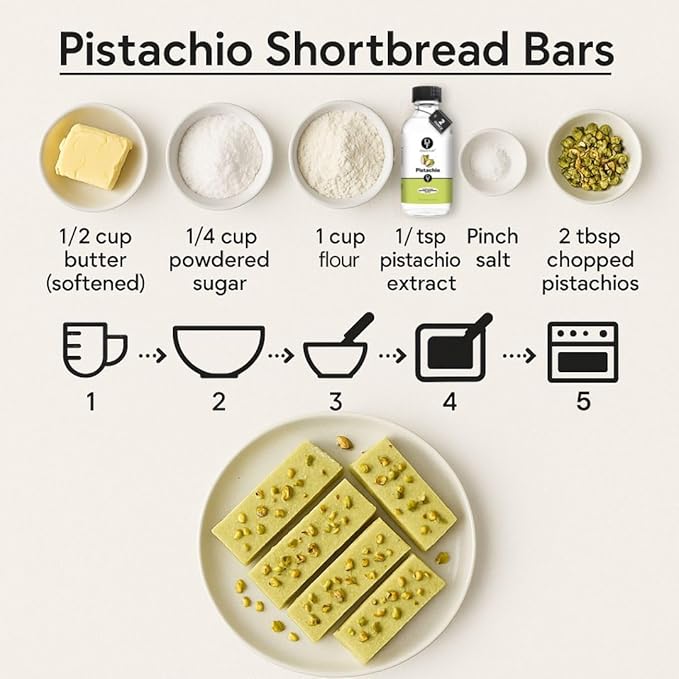 Dolce Flav Pistachio Extract – 8 Ounce Water-Soluble Kosher, Sugar-Free, Concentrated Nutty Pistachio Flavor for Baking, Ice Cream & Pastries, Includes Measured Dropper