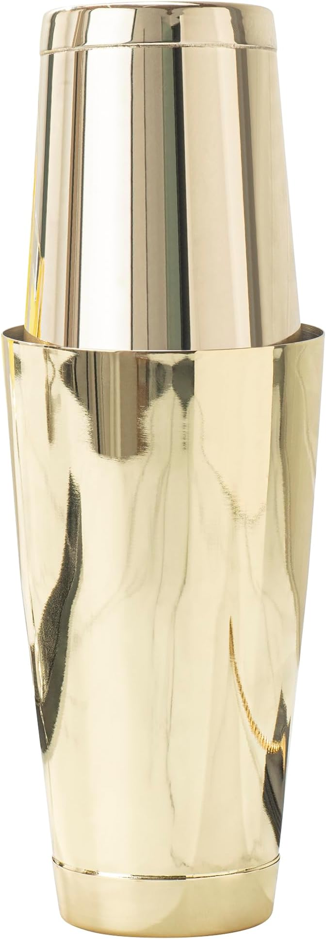 Restaurantware Bar Lux 16 Ounce Boston Shaker 1 Gold-Plated Cocktail Shaker - Weighted Bottom No Leak Stainless Steel Martini Drink Mixer Essential Bar Tool For Home Use Or Bartenders