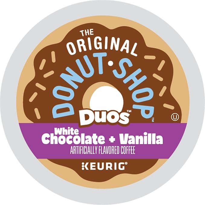 The Original Donut Shop Duos White Chocolate + Vanilla, Keurig Single Serve K-Cup pods, 60 Count (6 Packs of 10)