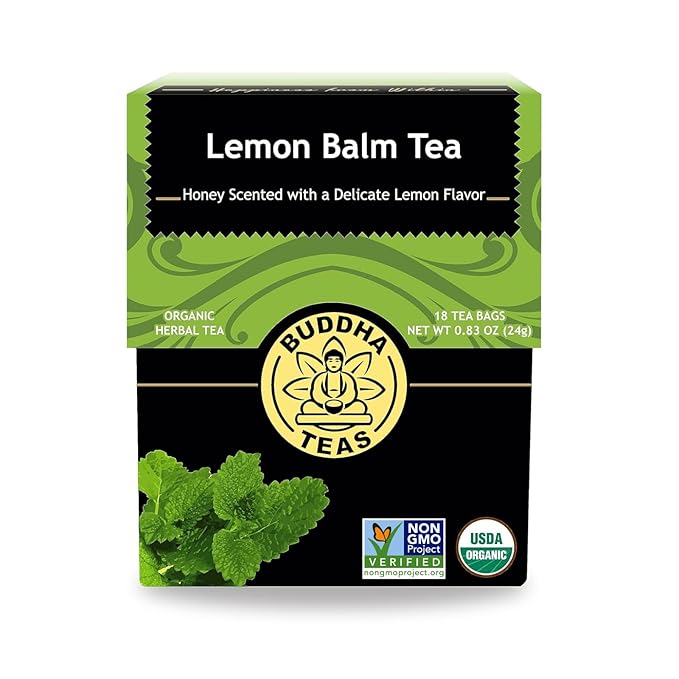 Buddha Teas Organic Lemon Balm - OU Kosher, USDA Organic, CCOF, 18 Bleach-Free Tea Bags