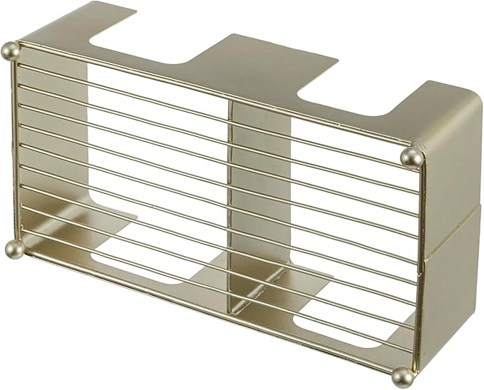 MyGift Disposable Napkin and Drink Coaster Holder, Modern Brass Tone Metal Bar Countertop or Coffee Table Guest Tray Fits Round/Square Coasters & 5'' Napkins
