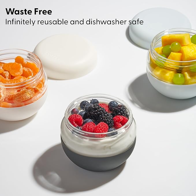 W&P Porter Seal Tight Glass Food Storage Container with Lid, Terrazzo Charcoal 16oz, Leak & Spill Proof Meal Prep Container, Microwave & Dishwasher Safe, Borosilicate Glass