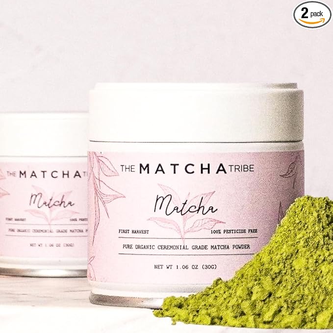 Organic Japanese Matcha Powder – Ceremonial Uji Green Tea First Harvest Stone-Ground | Pure Matcha Powder for Lattes | 2 × 30g Tins