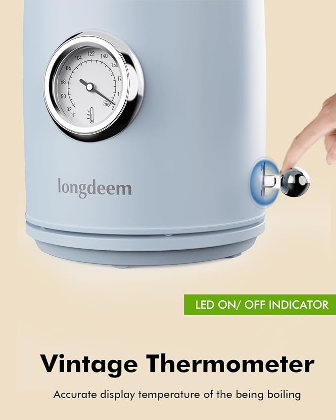 1L Small Electric Kettle - Stainless Steel, Portable Travel Mini Hot Water Boiler Heater, Auto Shut-Off, Boil-Dry Protection