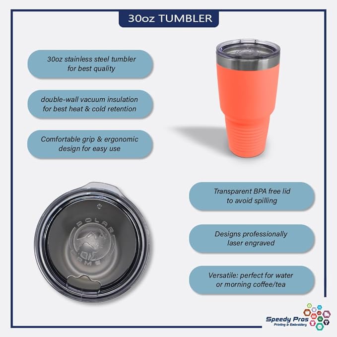Custom Tumblera Tumblers Travel Mugs Coolest Dad Ever C Family & Friends Dad Insulated Drinkware Personalized Tumbler Cups Coffee Tumbler Engraved Stainless-Steel 30 Oz Coral Personalized Text Here