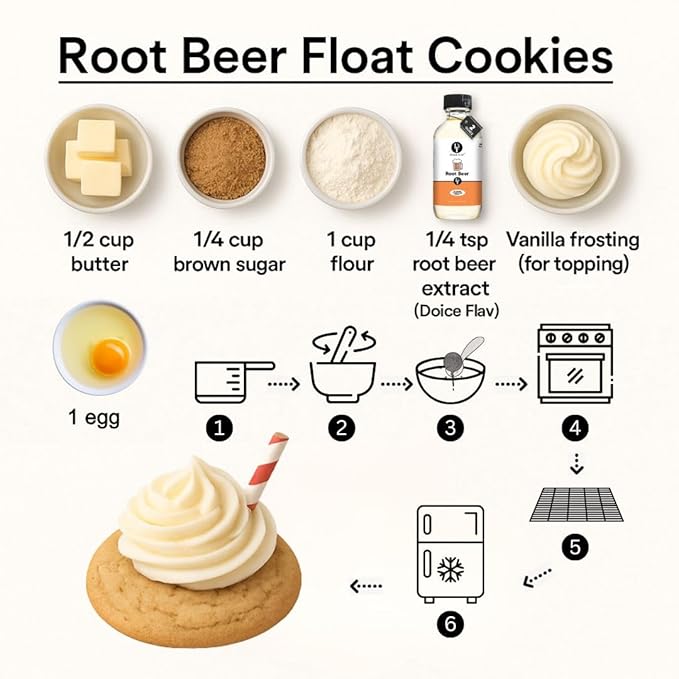 Dolce Flav Root Beer Extract – 8 Ounce Oil-Soluble Kosher, Sugar-Free, Concentrated Classic Root Beer Flavoring for Baking, Chocolates & Desserts