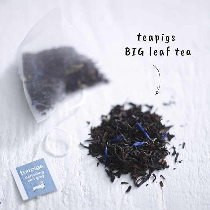 teapigs Darjeeling Earl Grey Tea Bags, 15 Count x 6 Boxes, Citrus Bergamot & Lime, Biodegradable Black Tea Bags (Pack of 2)
