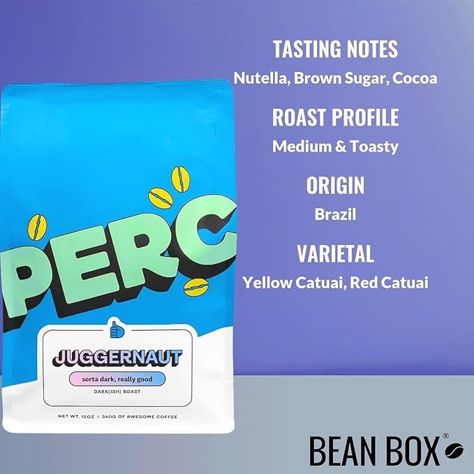 Juggernaut Espresso Blend - Roasted by Perc Coffee - Freshly Ground Coffee - 12 Ounce Bag