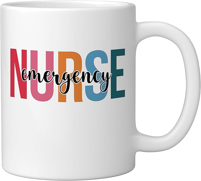 Emergency Nurse Mugs For Womens ER Nurse Gifts Ceramic Mug, White