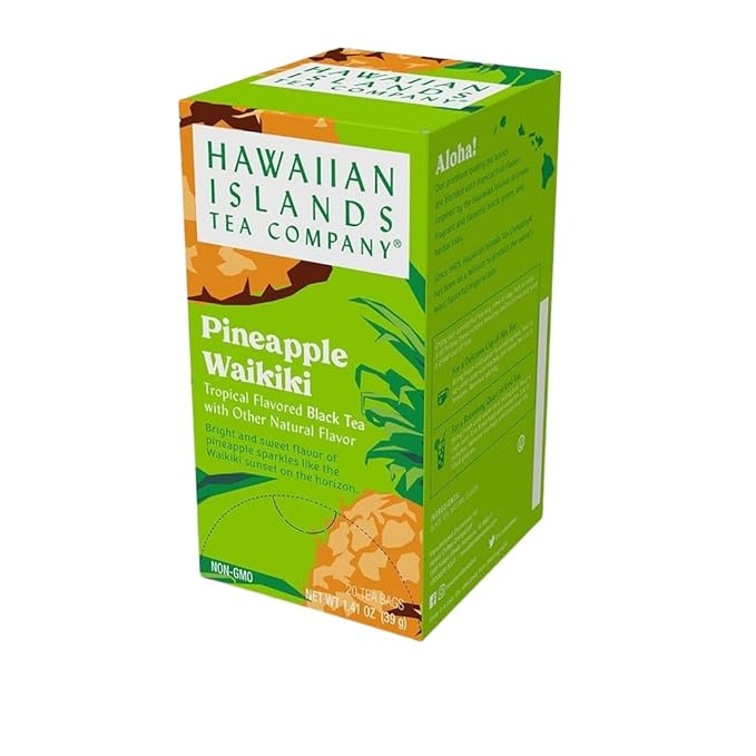 Hawaiian Islands Tea Company Pineapple Waikiki Black Tea, All Natural - 60 Teabags (3 Boxes)