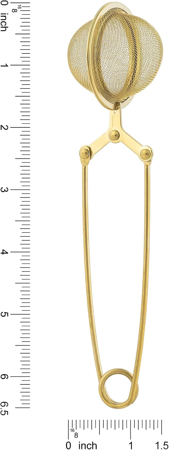 Tea Infuser Tea Ball Tea Filter with Clip for Brew Loose Tea Perfect Pincer Tea Infuser Busket Colador Infusor té Metal Mesh Tea Filter Sifter Fine Mesh Ball Tea Filter (Gold Long Handle Tea Filter)