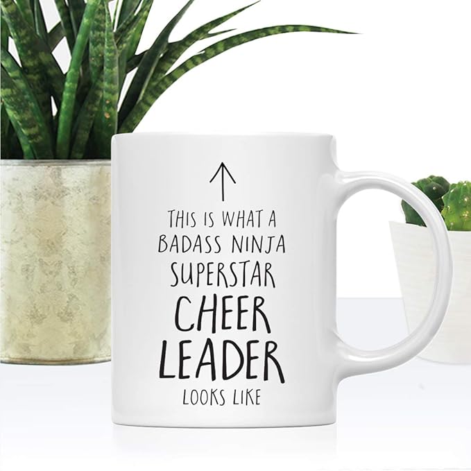 Andaz Press Funny 11oz. Ceramic Coffee Tea Mug Gift, This is What a Badass Ninja Superstar Cheer Leader Looks Like, 1-Pack, Birthday Christmas Gift Ideas Coworker