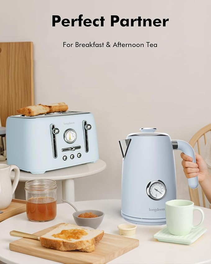1L Small Electric Kettle - Stainless Steel, Portable Travel Mini Hot Water Boiler Heater, Auto Shut-Off, Boil-Dry Protection