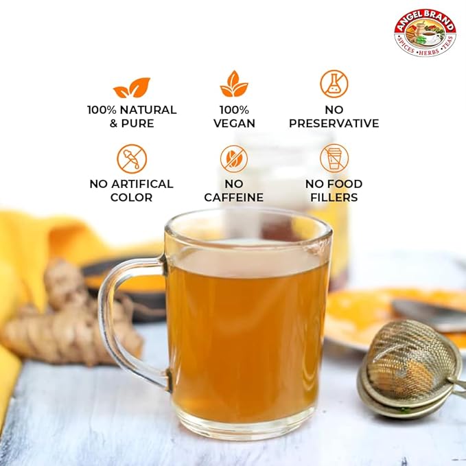 Angel Brand Turmeric Powder Tea Bags 20 – Pack of 3 | Turmeric Powder with Slightly Bitter Notes & Subtle Hints of Ginger & Peppery Spice