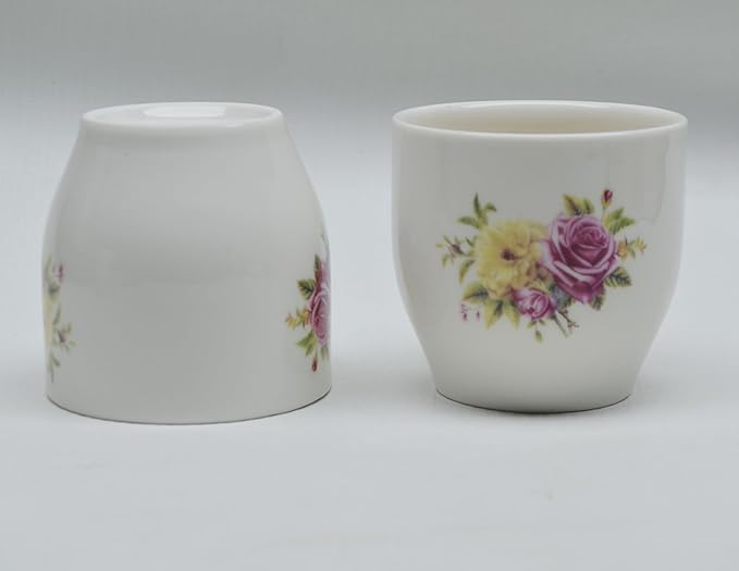 Porcelain Teacup, 5oz Cups Painted Flowers Coffee Tea Water Pot Ceramic Kettle Tea pot Accessories (cup*4)