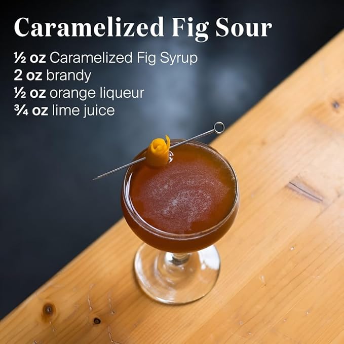 Liber & Co. Caramelized Fig Syrup - Made with California Mission & Calimyrna Figs - Perfect for Old Fashioneds, Manhattans & Aged Spirit Cocktails - Makes 50 Drinks - Craft Cocktail Mixer (25.4 oz)