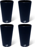 Silipint 16oz Silicone Pint Glass – Unbreakable BPA-Free Reusable Silicone Drinking Cup – Flexible Dishwasher Microwave & Freezer Safe – Stemless Glass for Water Coffee Smoothies, Pack of 4