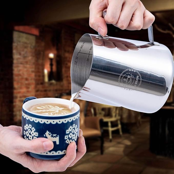 50oz Milk Frothing Pitcher, 1500ml Milk Frother Cup, 50 Oz milk Steamer Cup, Stainless Steel Pitchers, Milk Jug, Milk Frother Pitcher, Espresso Steaming Pitchers, Espresso Machine Accessories