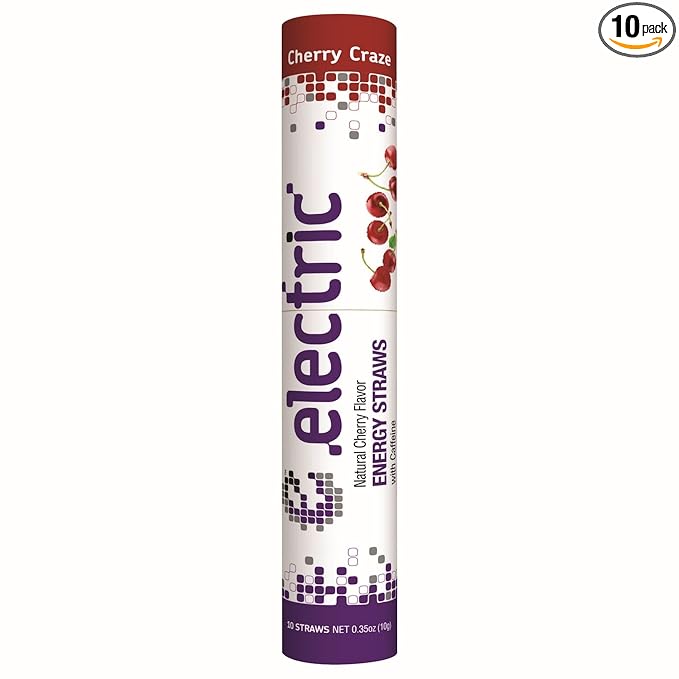 Smooth and Gentle Caffeine Energy. No Sugar. No Calories. Healthy and All Natural Natural Cherry Craze – 10 Straw Pack