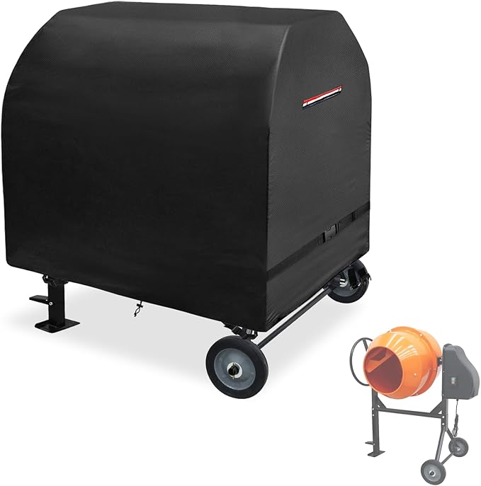 Outdoor Concrete Mixer Cover, Heavy Duty Waterproof Cement Mixers Cover, Made of Heavy-Duty 600D Oxford, All Weather Cement Mixer Covers(50.5"Dx31.5"Wx48"H)