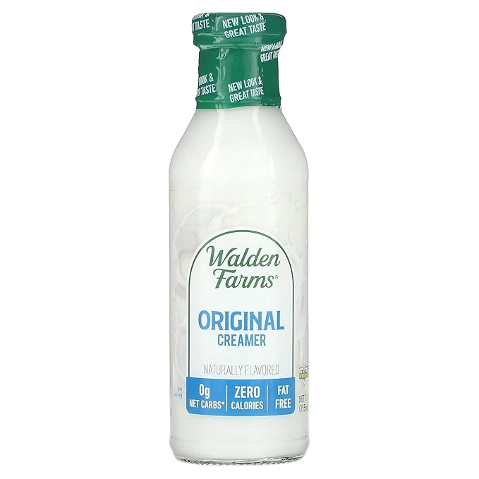 Walden Farms Original Coffee Creamer – Zero Calorie, Sugar Free, Keto & Fat Free Non-Dairy Creamer for Coffee, Lattes & Cold Brew – 12 oz Bottle